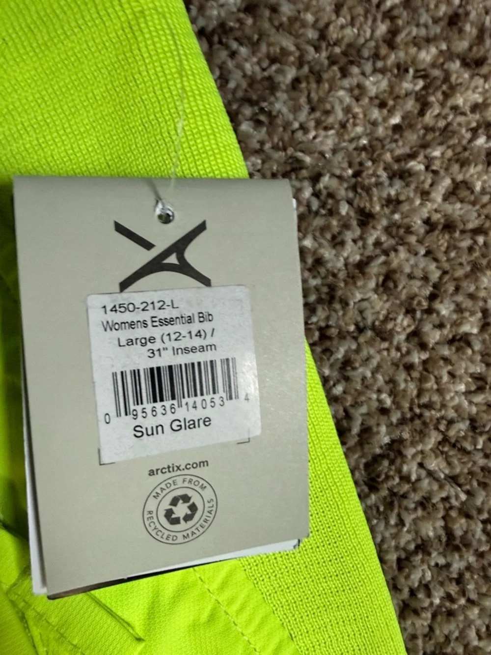 Arctix Neon Yellow High-Visibility Snow Bib Overalls with Gray Reinforcement - Picture 2 of 4